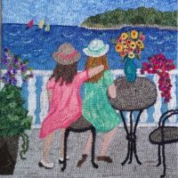 Sisters, P is for Primitive Design, 18" x 20"