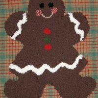 Mrs. Gingerbread (Ginger) Punch Pillow, 13" x 13", pattern by P is for Primitive