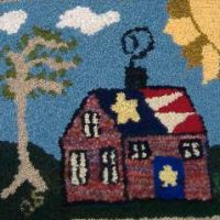 Patriotic Saltbox, by P is for Primitive, 16" x 14"