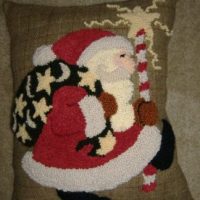 Santa Punch Pillow, 13" x 13", pattern by P is for Primitive