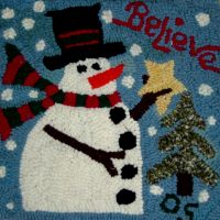 Snowman Pillow, 13" x 13", pattern by P is for Primitive