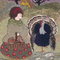 Thanksgiving We Go! 18 x 28, Vintage Postcard Pattern From Joan Moshimer's Studio