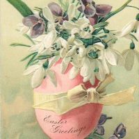 Vintage Egg-cellent, 22 x 32, Vintage Postcard Pattern From Joan Moshimer's Studio