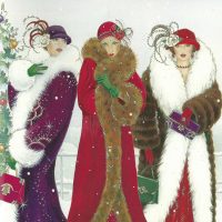 Three Mimi's, 20 x 24, Vintage Postcard Pattern From Joan Moshimer's Studio