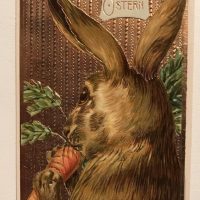 Hare's To Carrots, 22 x 32, Vintage Postcard Pattern From Joan Moshimer's Studio