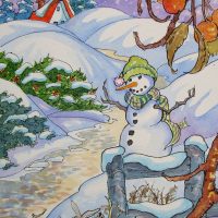 Welcome All Ye Snow Lovers, based on the artwork of Alida Akers, 24 x 44