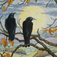 Autumn Watchers Storybook Cottage Series based on the artwork of Alida Akers 24 x 37