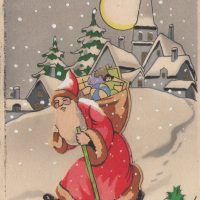 Pere Noel, 36 x 24, Vintage Postcard Pattern From Joan Moshimer's Studio