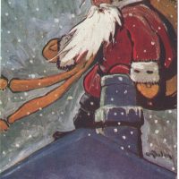 Up On The Rooftop, 32 x 22, Vintage Postcard Pattern From Joan Moshimer's Studio