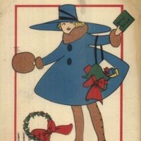Holiday Greeter, 22 x 18, Vintage Postcard Pattern From Joan Moshimer's Studio