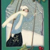 Winter Walk, 22 x 28, Vintage Postcard Pattern From Joan Moshimer's Studio