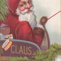 Claus!, 18 x 28, Vintage Postcard Pattern From Joan Moshimer's Studio