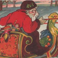 Old St. Nick, 22 x 36, Vintage Postcard Pattern