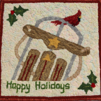 Happy Holidays Sled! 2018 Holiday 7" square Tile