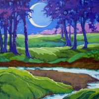 Moorcroft Musings, The Super Moon based on the artwork of Alida Akers, 18 x 14