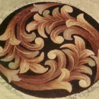 Scrolls Round Chairseat  OSVCS 194, a Pearl McGown Pattern     17" round