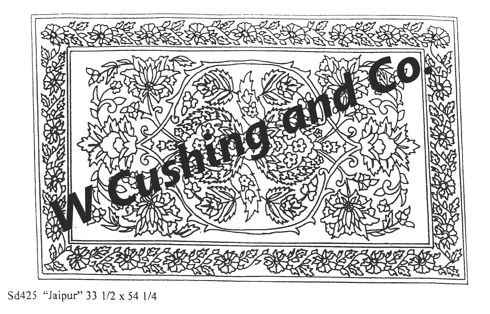 Jaipur Pattern by Salma Dhanji, 33.50 x 54.25 inches SD425