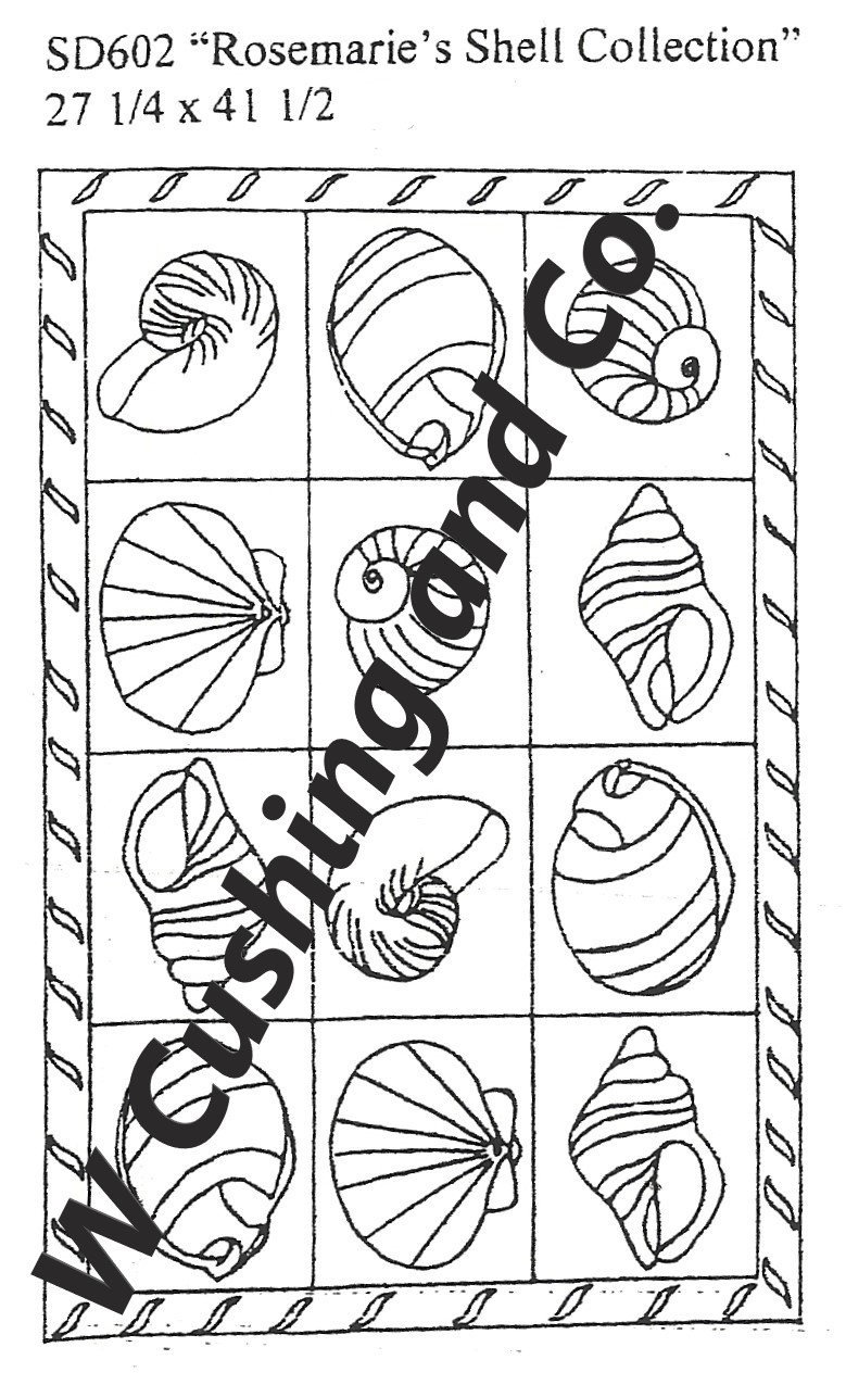 Rosemarie's Shell Collection Pattern by Salma Dhanji SD602 27.25 x 41.5 inches