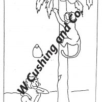 Monkey and Coconut Pattern by Salma Dhanji   SD619        22 x 40 inches