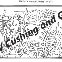 Lion and Lioness by Salma Dhanji  SD626   29 x 44 inches