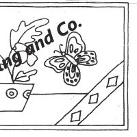 Cat and Butterfly Pattern by Salma Dhanji SD830 17.5 x 29 inches