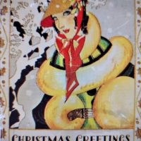 Miss Mistletoe 26 1/2 x 35, Vintage Postcard Pattern From Joan Moshimer's Studio