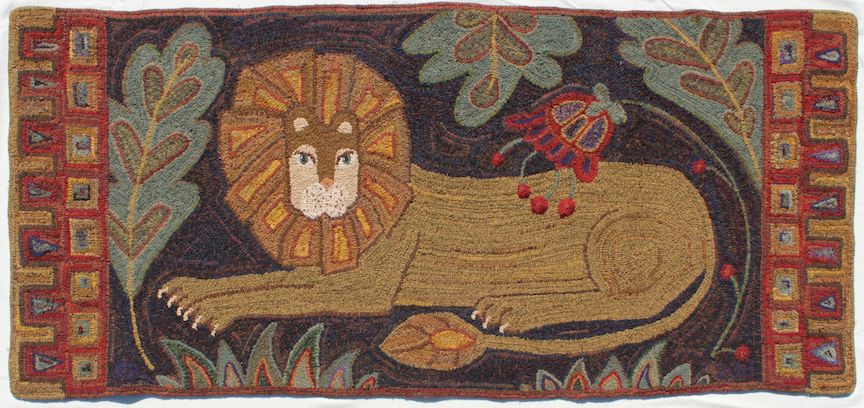 My Lion Large, pattern by Primitive Grace, 30" x 70"