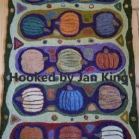 A Patch of Pumpkins Small, pattern by Primitive Grace, 26 1/4" x 40"