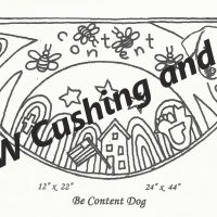Be Content Dog Large, pattern by Primitive Grace, 24" x 44"