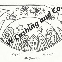 Be Content Large, pattern by Primitive Grace, 24" x 44"