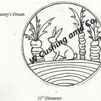 Bunny's Dream, pattern by Primitive Grace, 15 inch diameter round