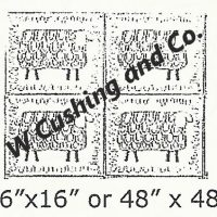 Counting Sheep Small (A), pattern by Primitive Grace, 16" x 16"