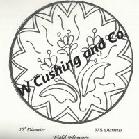 Field Flowers Large, pattern by Primitive Grace, 37 1/2" diameter