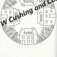 Home Sweet, pattern by Primitive Grace, 18" diameter