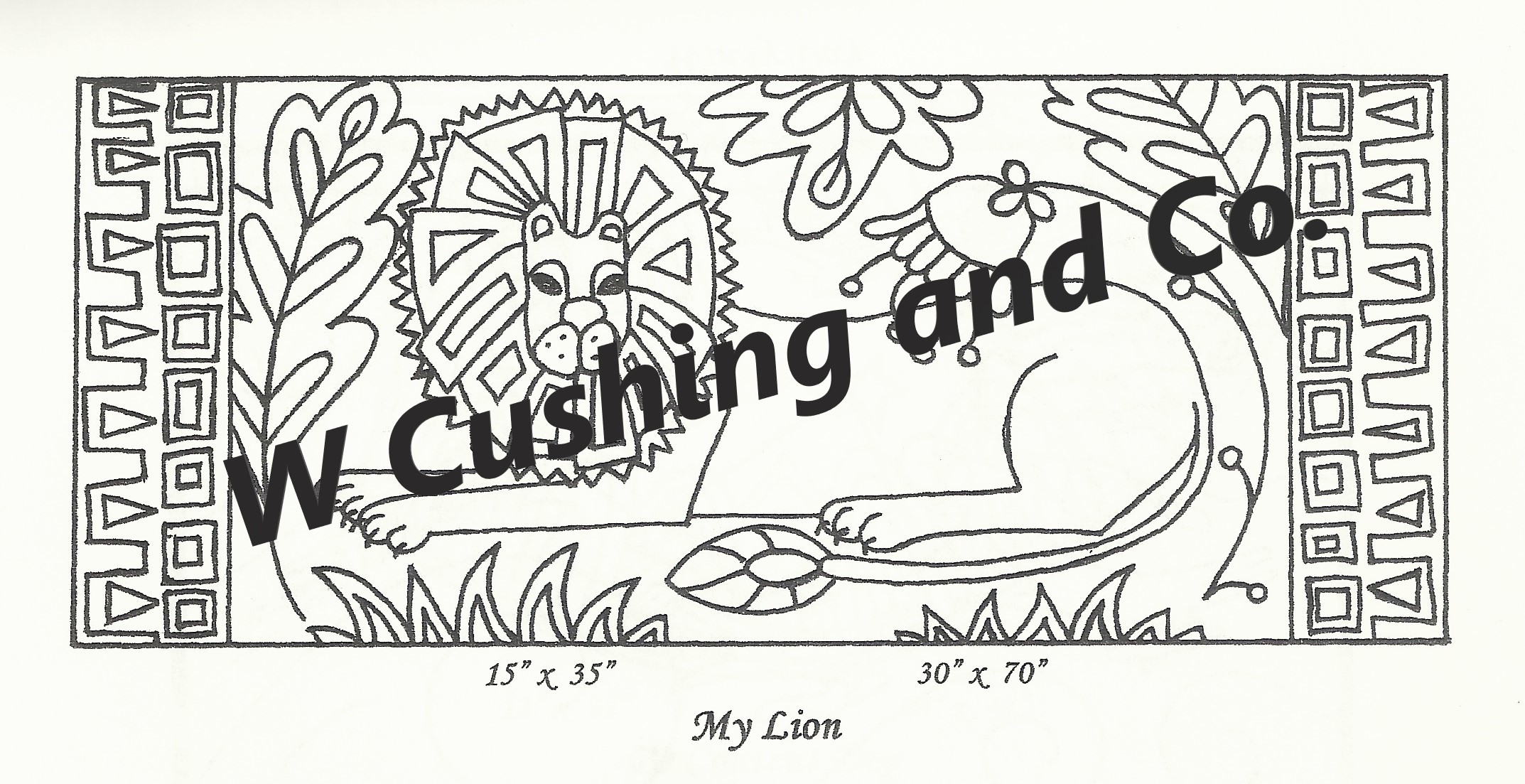 My Lion Large, pattern by Primitive Grace, 30" x 70" - Image 2