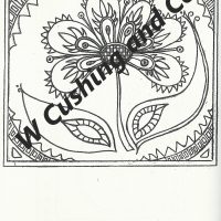 One Wild Flower, pattern by Primitive Grace, 33 3/4" x 31 1/4"