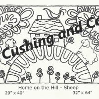 Home On The Hill- Sheep Large, pattern by Primitive Grace, 32" x 64"