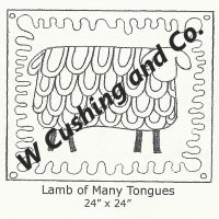 Lamb of Many Tongues, pattern by Primitive Grace, 24" x 24"