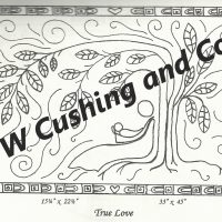 True Love Large, pattern by Primitive Grace, 33" x 45"