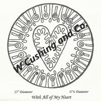 With All Of My Heart Large, pattern by Primitive Grace, 37 1/2 inch diameter