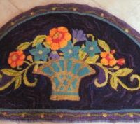 Primitive Floral Basket, 22" x 38", Ralph Burnham Pattern No. 2-N