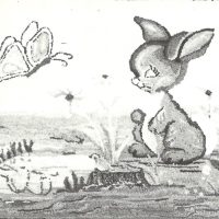 Bunny and Butterfly #105, Jeanne Fallier 24 x 36