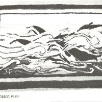 Dolphins in the Deep #184, Jeanne Fallier 35 x 19