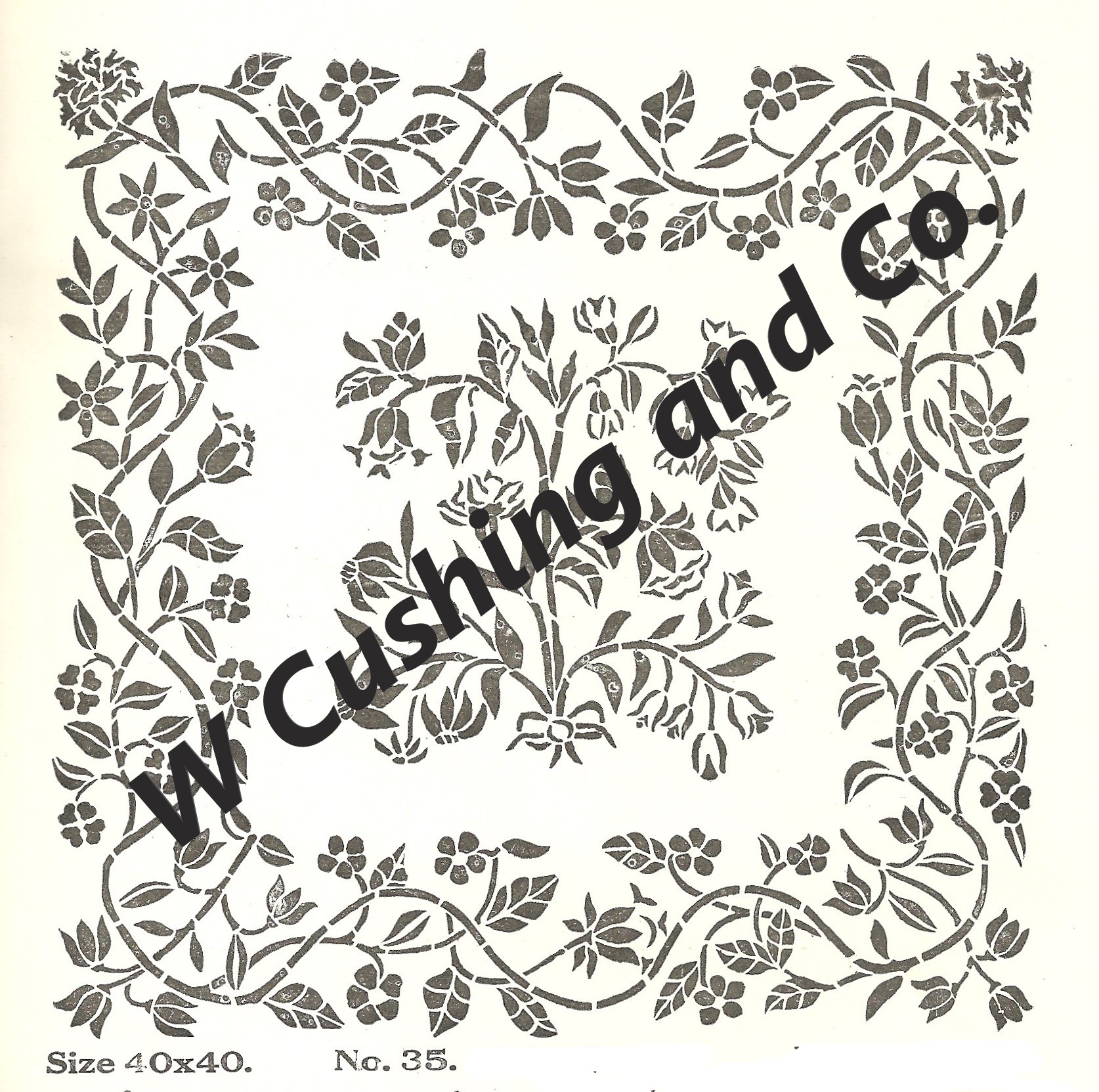 Floral No. 35, 40" x 40", Ralph Burnham Pattern No. 35