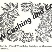 Floral Wreath for Emblem, 30" x 40", Ralph Burnham Pattern No. 19