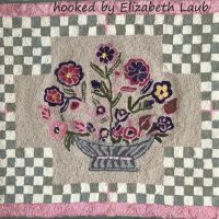 Flower Basket and Check, 34" x 40", Ralph Burnham Pattern No. 24