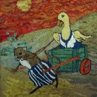 Ms. Duck Gets A Ride, 19" x 23", A Sharon Smith Pattern