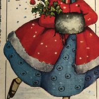 Winter Frolic, 26 x 18, Vintage Postcard Pattern From Joan Moshimer's Studio