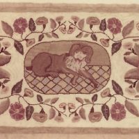 Dog Primitive, A Ruth Hall Pattern, 37" x 72", H50