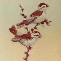 Sparrow and Pussy Willows,  MP140  Joan Moshimer Studio Pattern   16" x 20"
